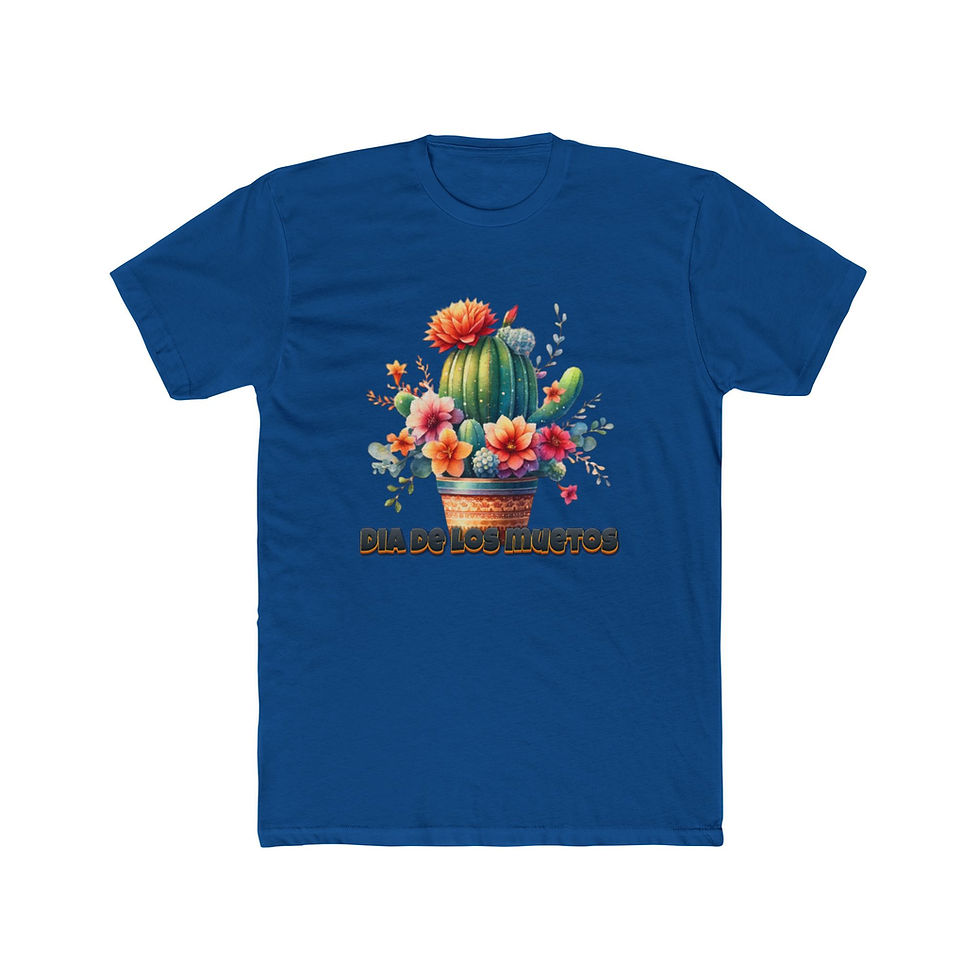 Thumbnail: Blue t-shirt with potted cactus, colorful flowers, text 'Don't touch me, I'm blooming'.
