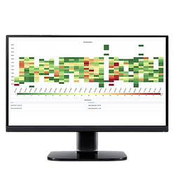 Computer screen with scatter plot graph