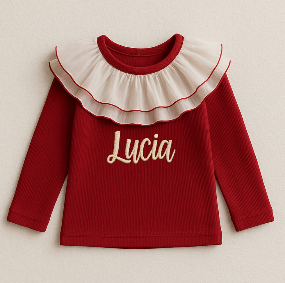 Personalised Embroidered Ruffle Top