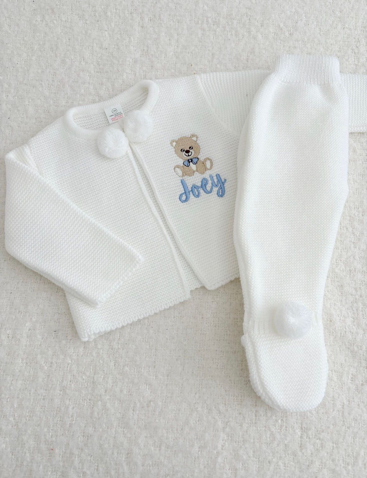 Teddy Bear Pom Pom Knitted Two Piece Set 