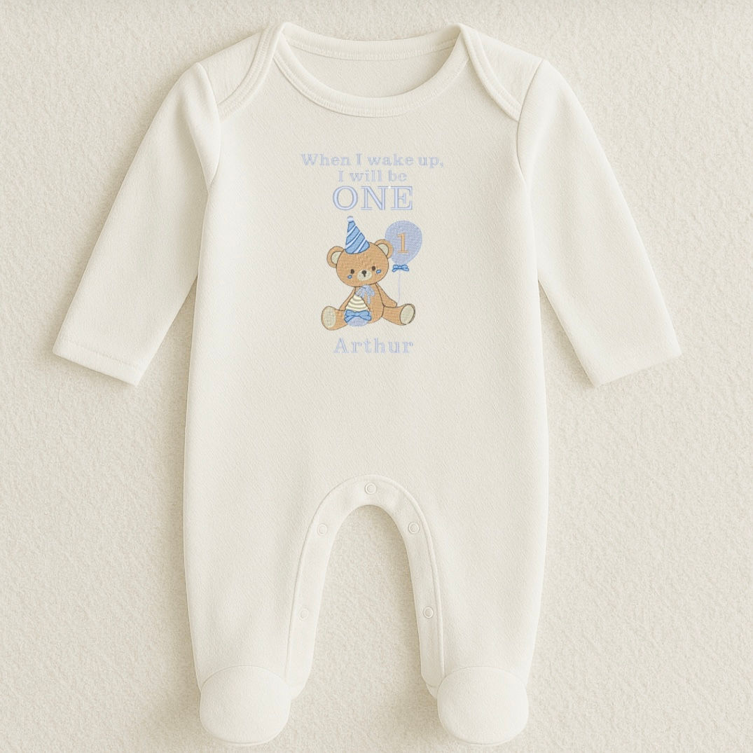 Birthday Bear Sleepsuit
