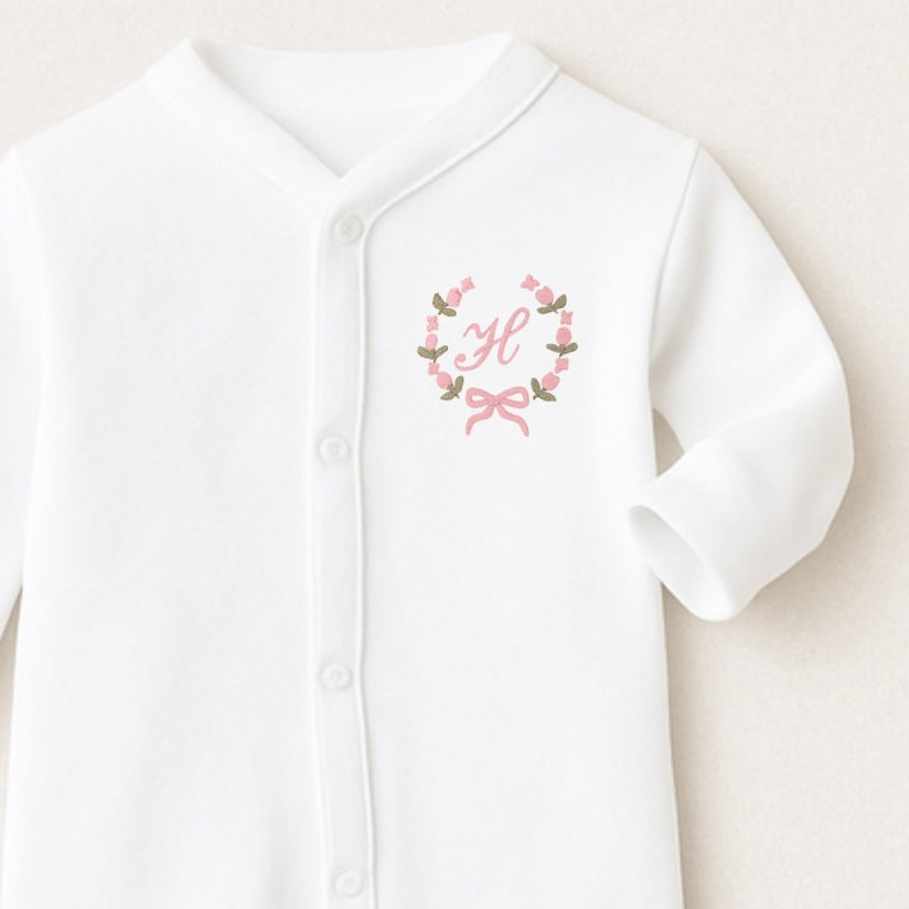 Thumbnail: Floral Initial Sleepsuit 