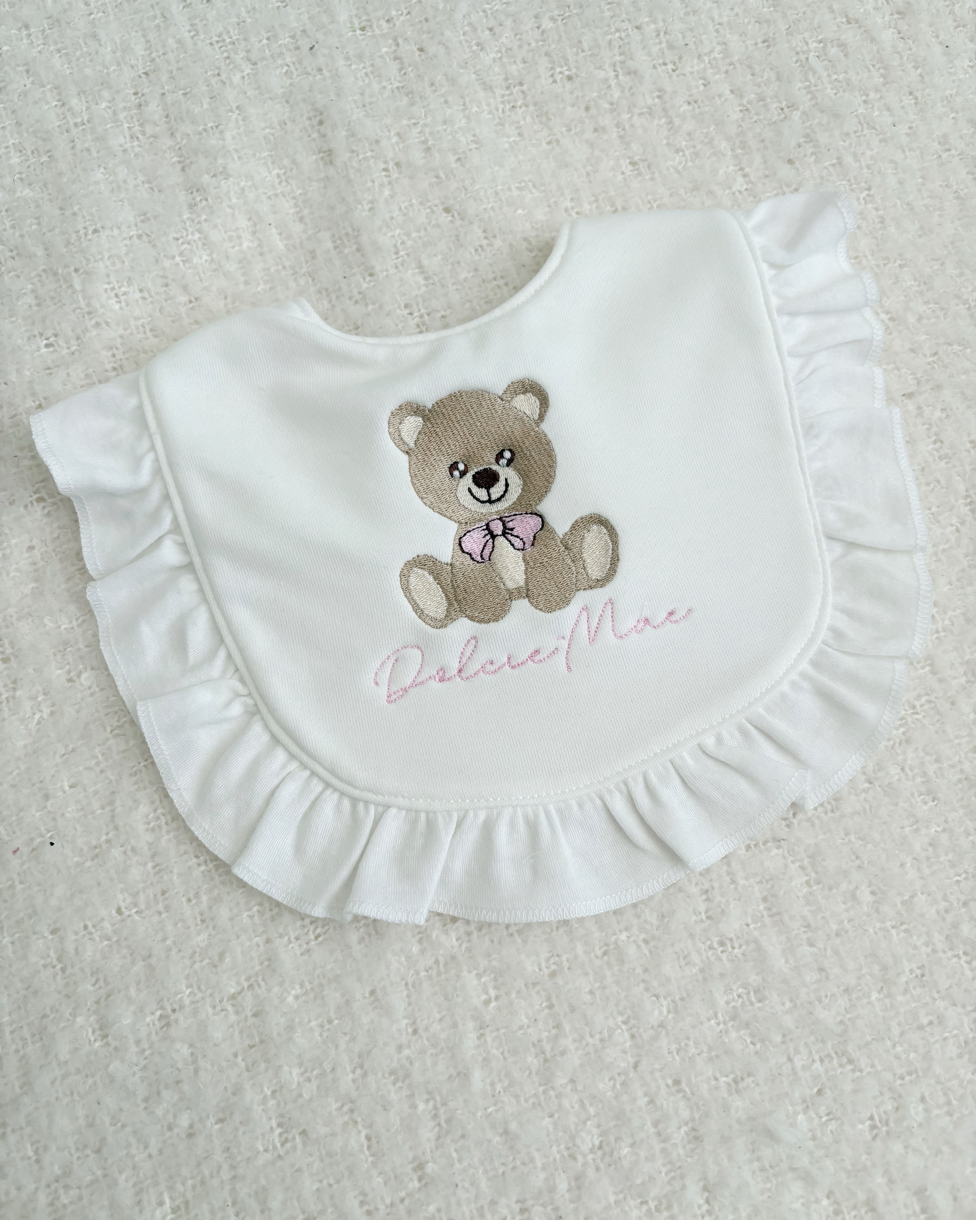 Teddy Bear Frilly Bib