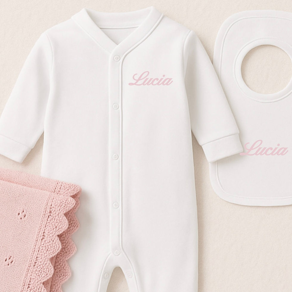 Thumbnail: Personalised Embroidered Sleepsuit,Bib & Blanket Set