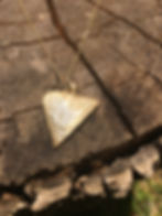Thumbnail: Triad brass pendant on gold fill chain