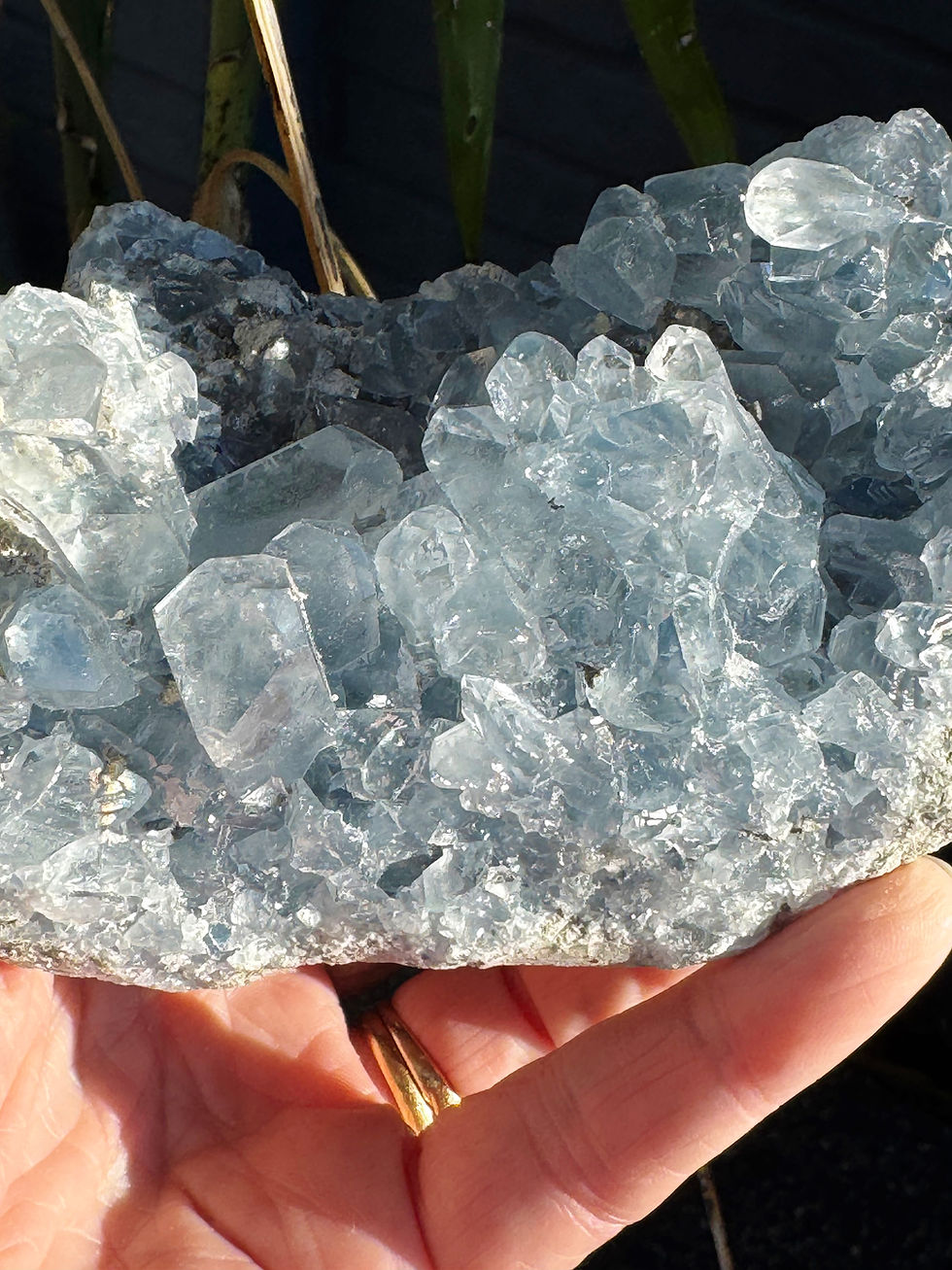 Thumbnail: Blue Celestite Cluster 1.145kg 15x8.5x8cm