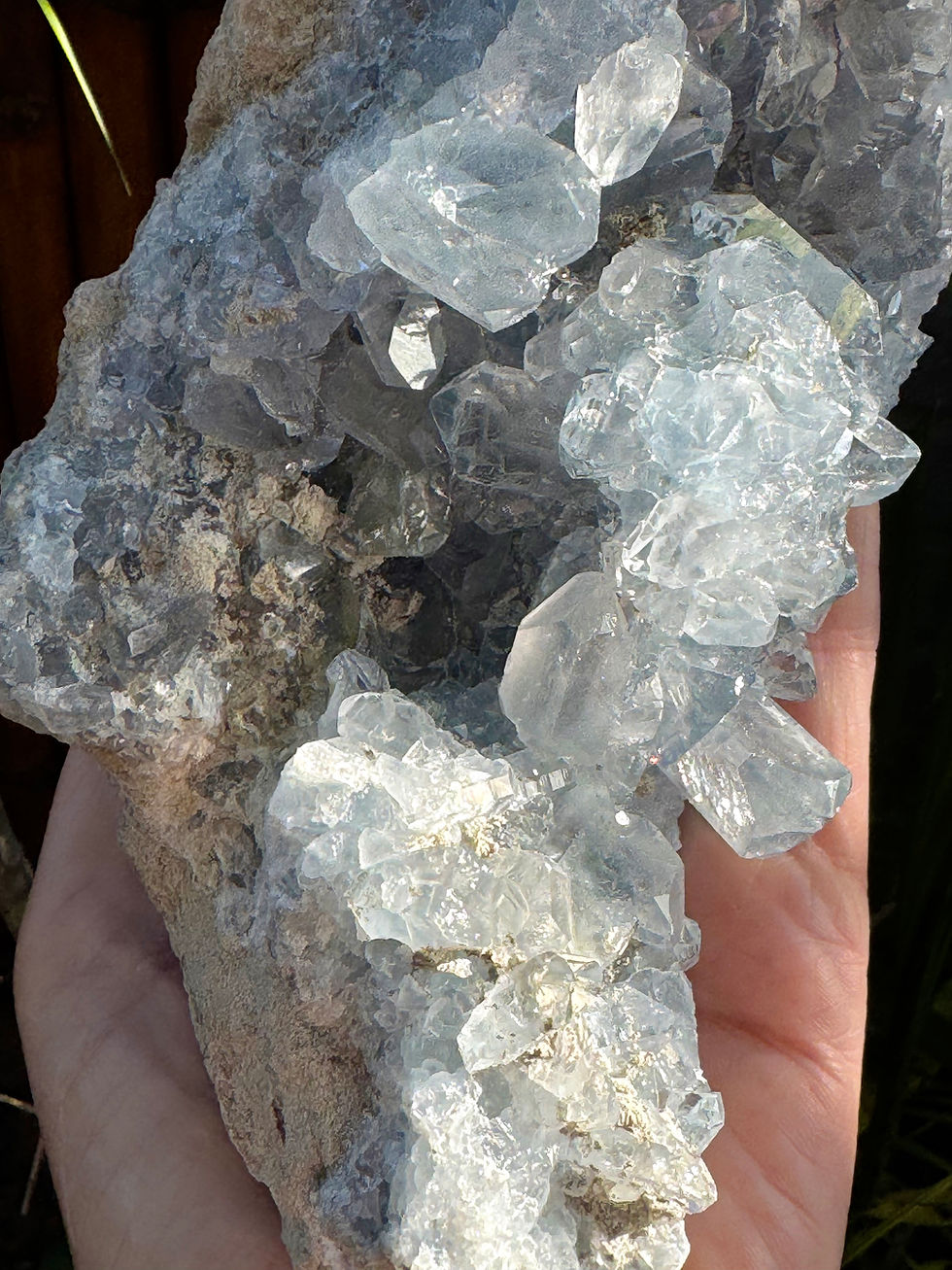 Thumbnail: Blue Celestite Cluster 1.145kg 15x8.5x8cm