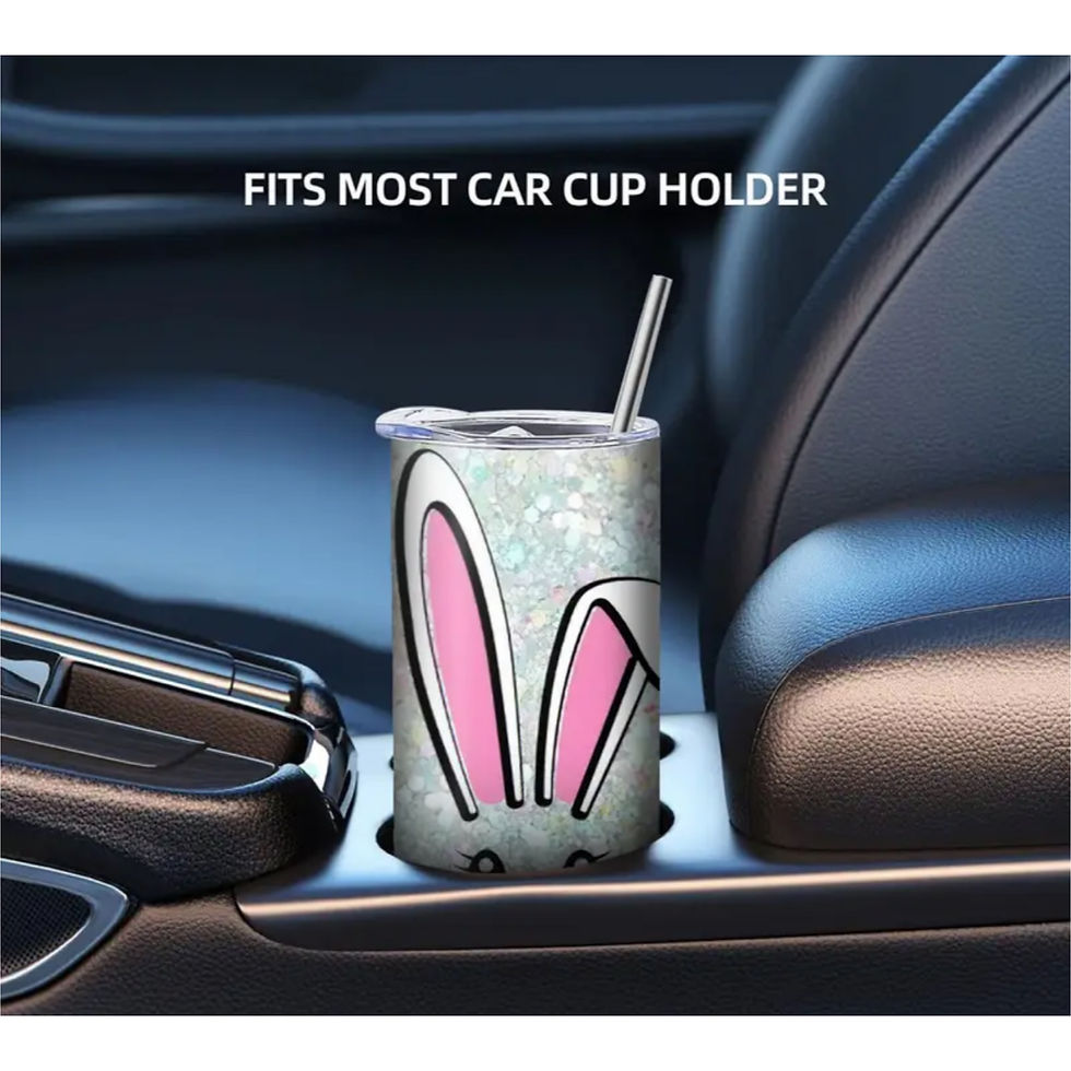 Thumbnail: Bunny Sparkle 20 oz Stainless Steel Tumbler with straw