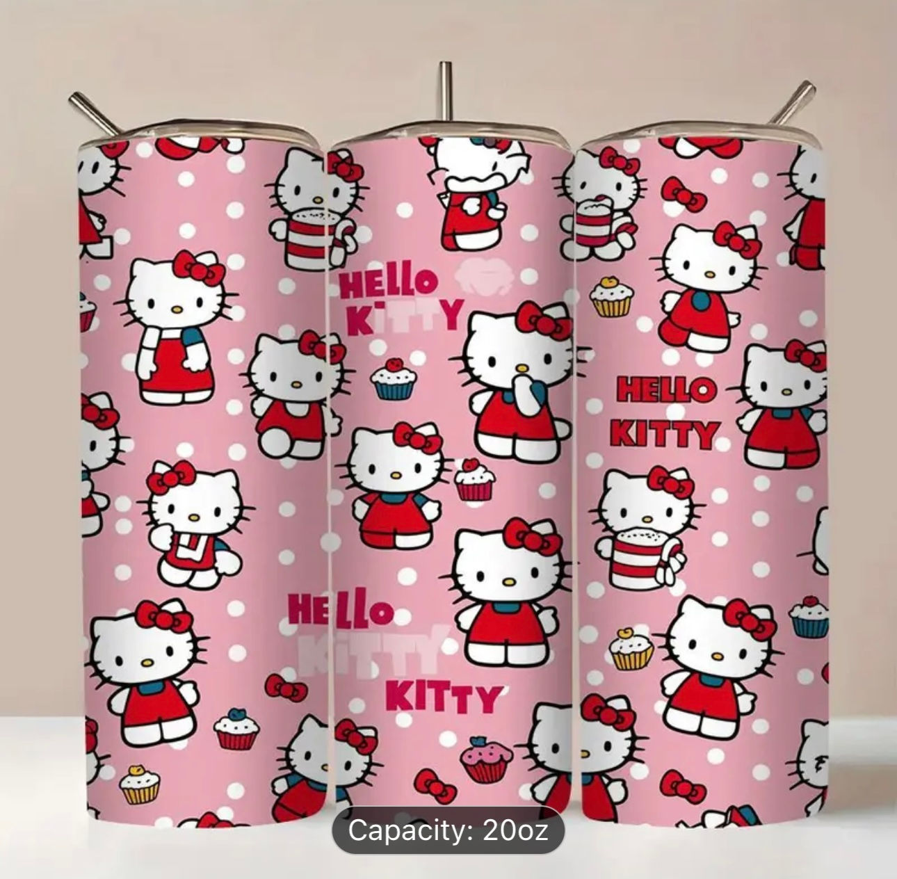 Hello Kitty 20oz. Stainless Steel Tumbler With Lid and Straw