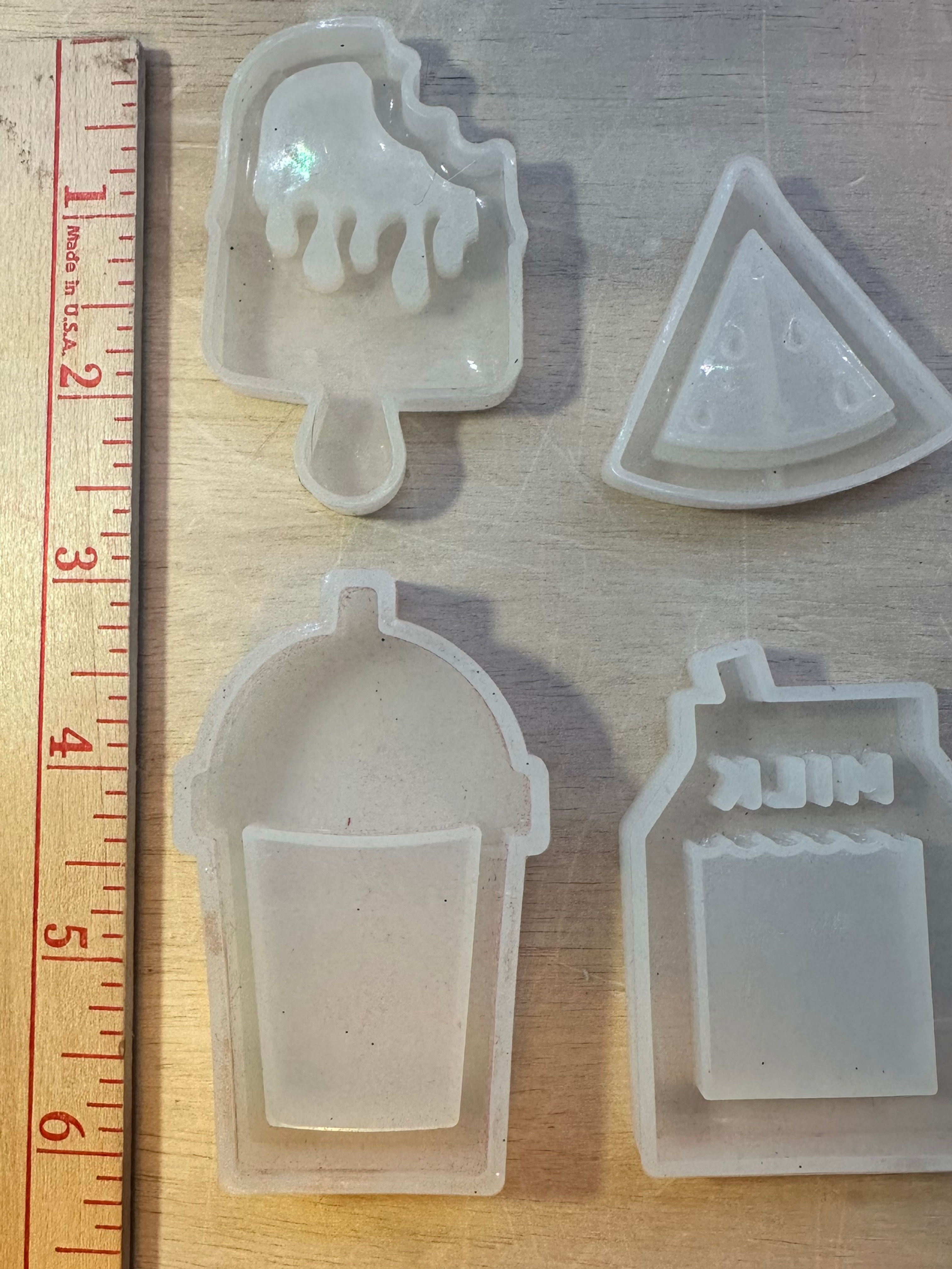 4-Piece Summer Drink & Treat Silicone Mold Set – Popsicle, Watermelon, Frappé & 