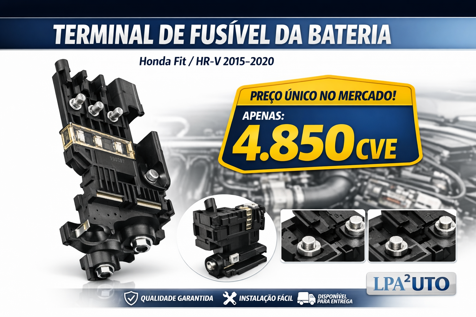 Terminal de Fusível da Bateria Honda Fit/HR‑V 2015–2020 – 38240‑T5A‑003