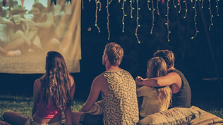 Top of the Woods Campsite Provides the Best Eco Luxury Glamping & Camping Nature Retreat Holidays in Pembrokeshire and Cardigan Bay in Wales, UK. Sustainable Staycations, near Beautiful Beaches, Nature, Woodlands, and Dog Friendly Breaks - Barn Cinema