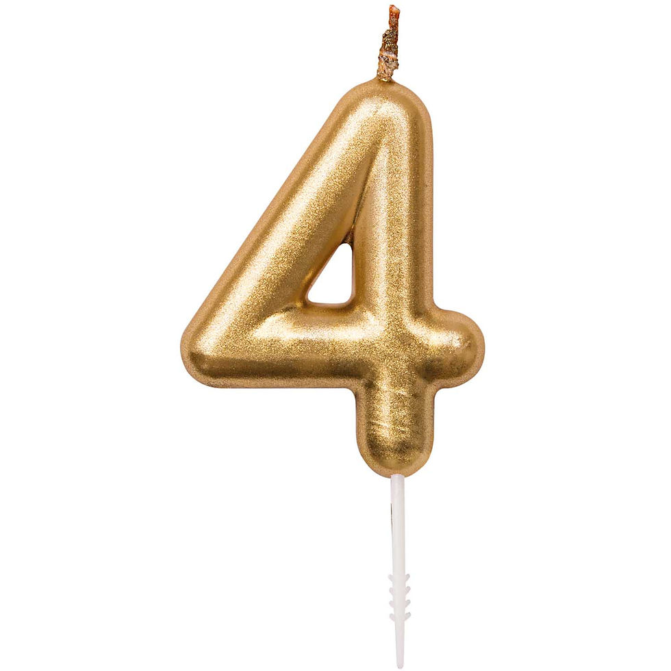 Miniaturbild: Zahlenkerze 4 gold
