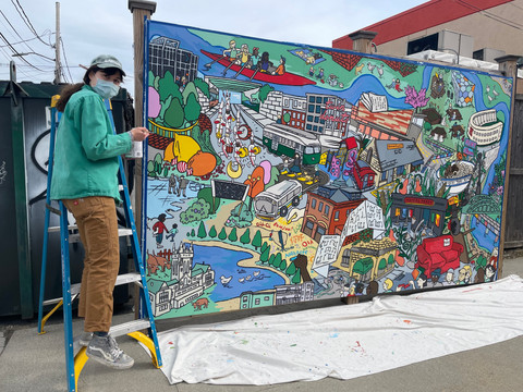 Putting on finishing touches!