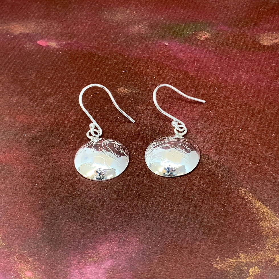 Etched Domed Sterling Silver Earrings - Magwitchery