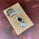 Whitby Jet and Etched Silver Articulated Pendant
