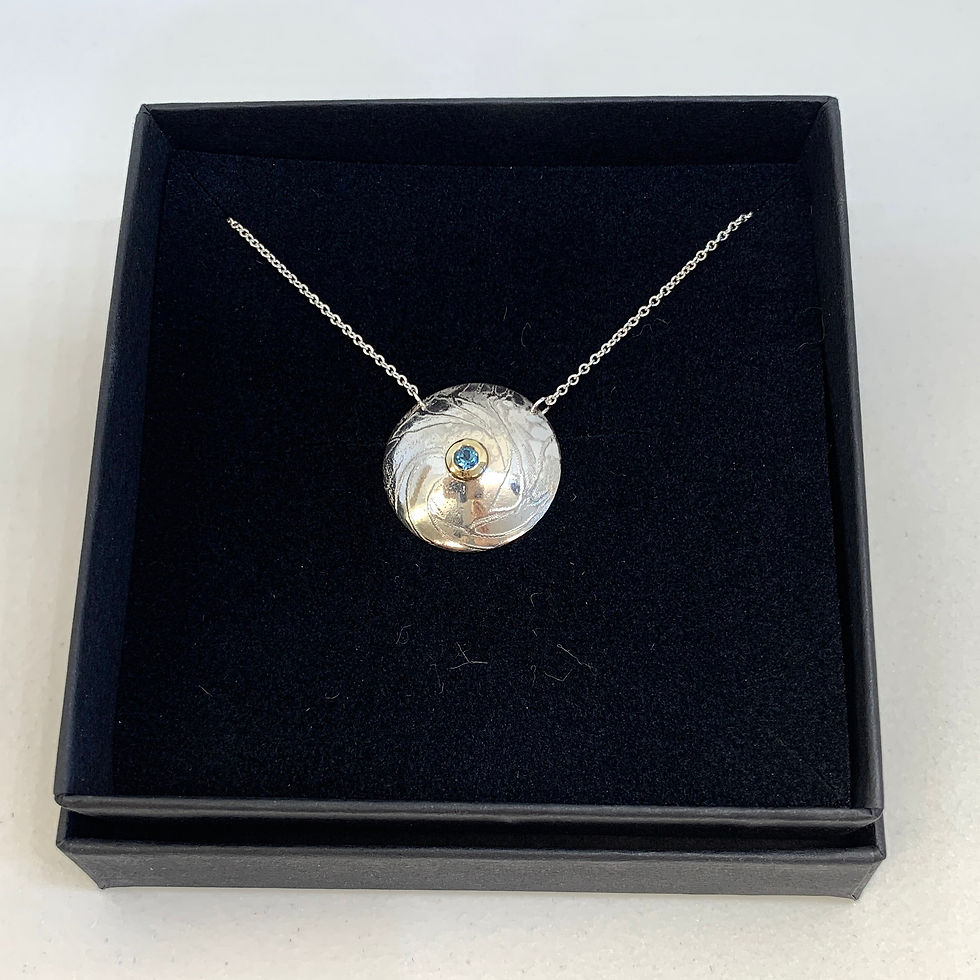 Thumbnail: Blue Topaz Gold Silver Pendant Round