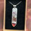 Thumbnail: Pink and Green Tourmaline and Silver Etched Pendant Neo Gothic