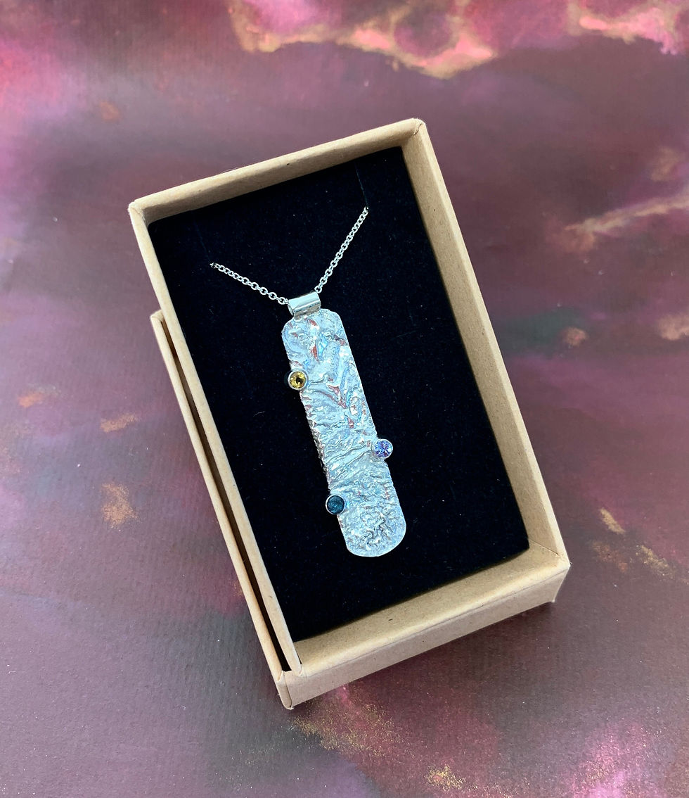 Thumbnail: Sterling Silver and Gemstone Pendant Volcanic Night Sky