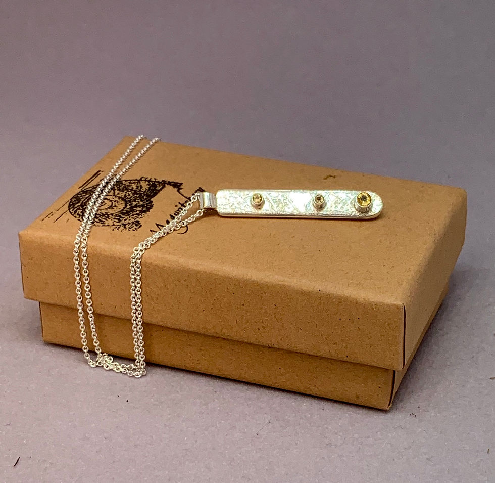 Thumbnail: Small Citrine Silver Etched Pendant