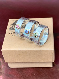 Etched Silver & Gold Rings