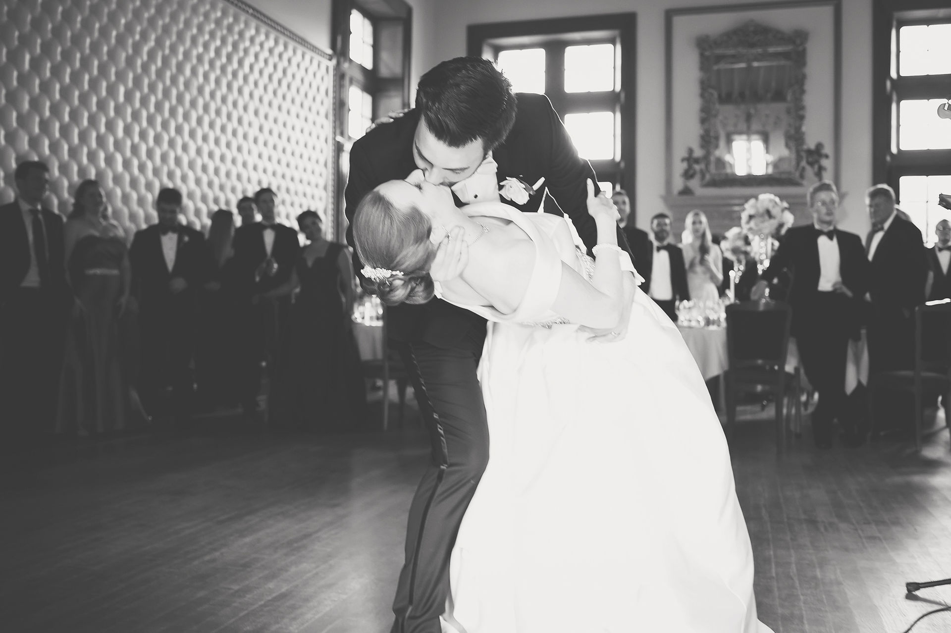 Black and white wedding photography