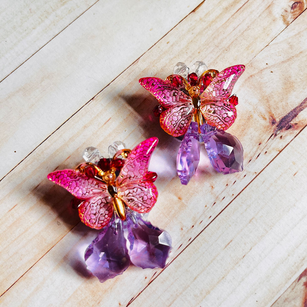 Thumbnail: Pink butterfly shoe clips