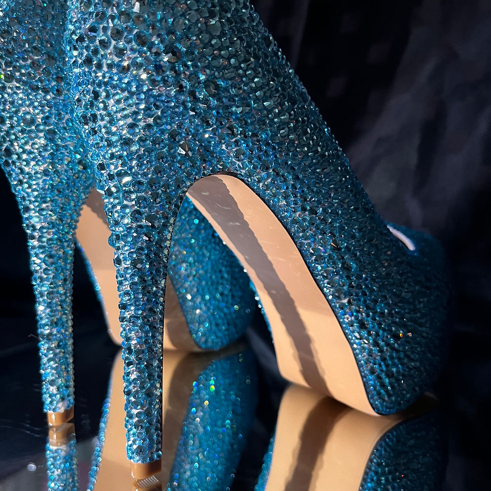 Thumbnail: "Ice Queen" crystallised blue high heels