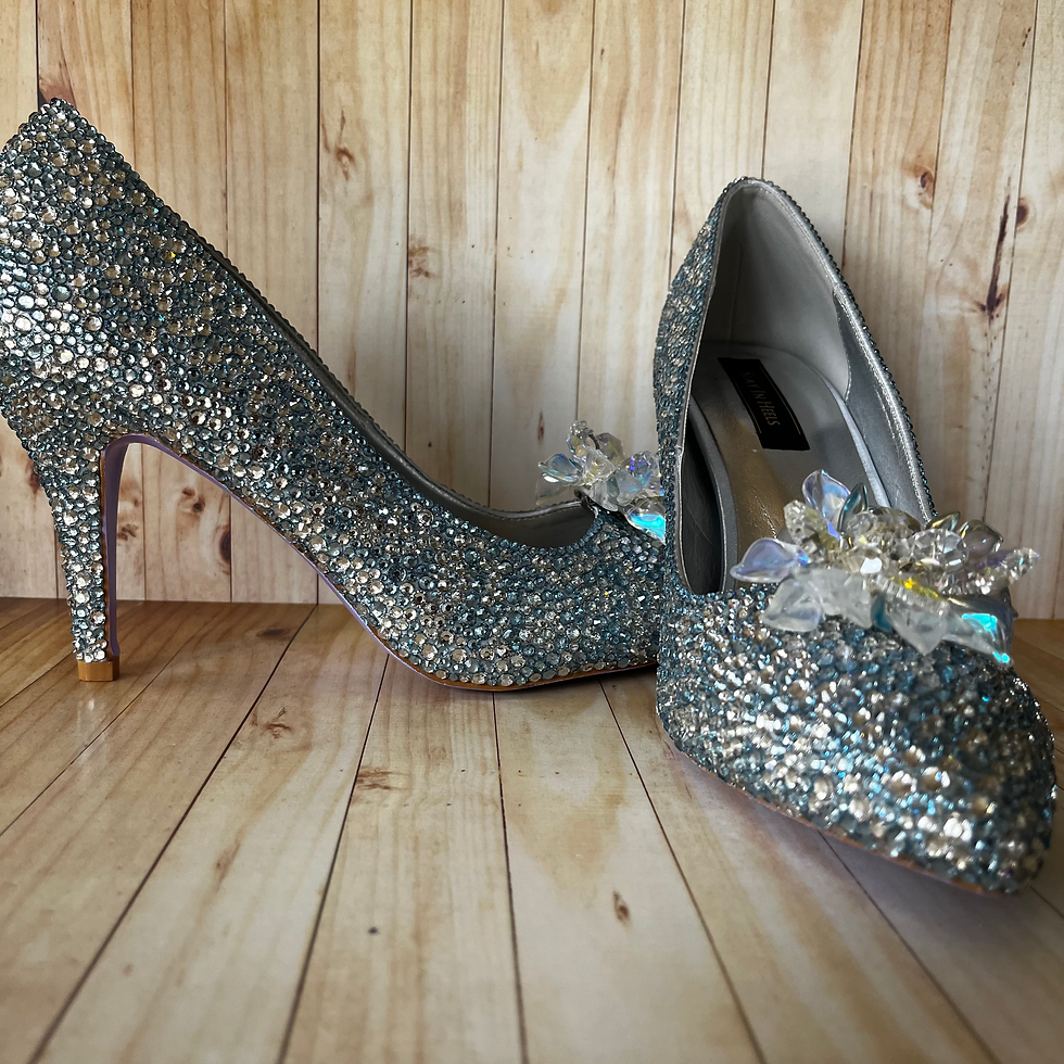 Thumbnail: "Cinderella" blue rhinestone shoes