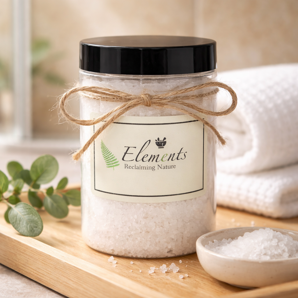 Pure & Clean Bath Salts By ELEMENTS – Organic Detoxifying Mineral Bath Soak