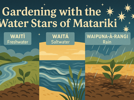 Image showing three names of the Matariki stars that represent water