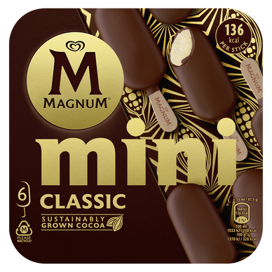 Magnum Mini 6 Mini Bâtonnets Glacés Classic 6x55ml