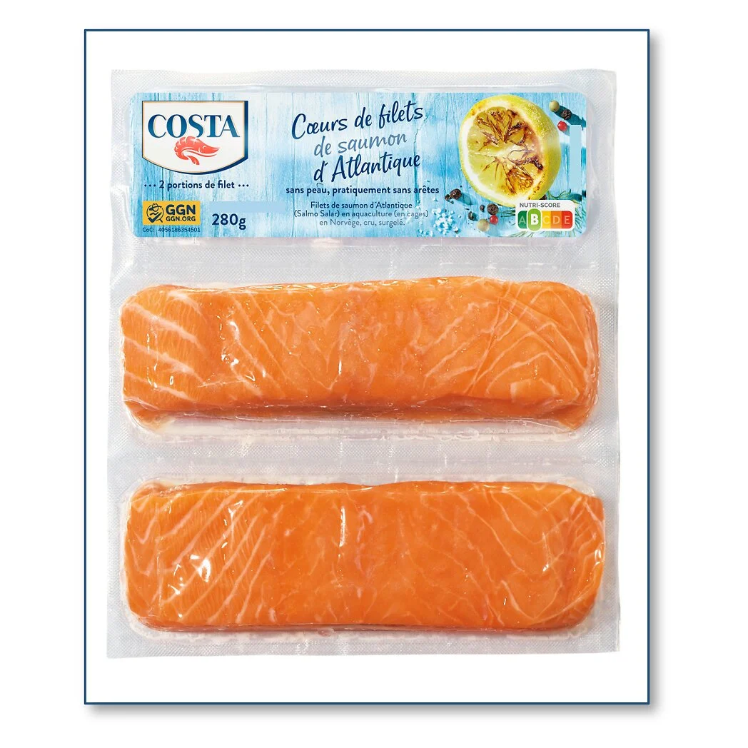 2 coeurs de filets de saumon de Norvège 280g