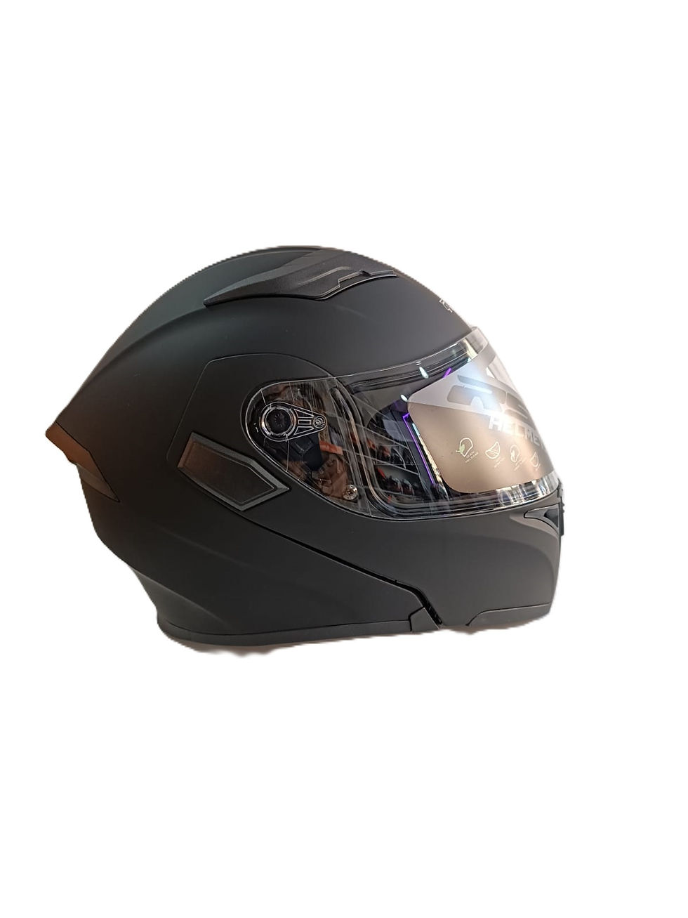 Küçük resim: KASK ÇENE AÇILIR VİZÖRLÜ MAT SİYAH RS2 ECE 2206 BELGELİ L BEDEN