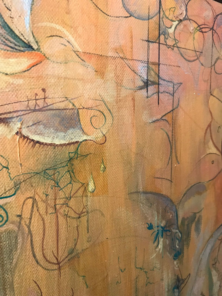 Thumbnail: Storyteller Original Art Canvas Piece by British Artist