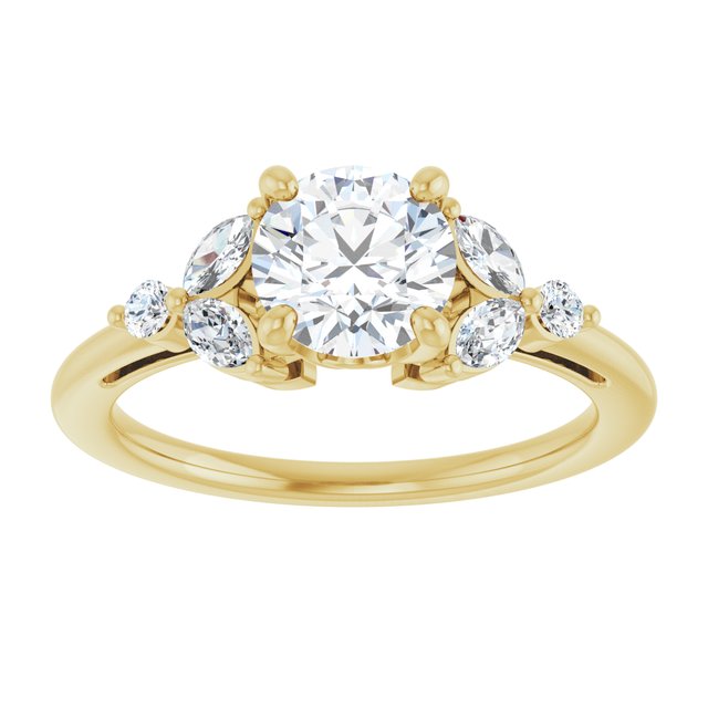 14K Yellow 1.25 CTW Round Accented Engagement Ring