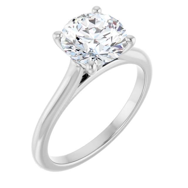 14K White 2.00 Ct Round Solitaire Engagement Ring 4-Prong Setting