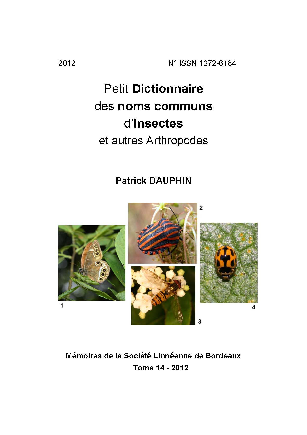 T.14 - Petit Dictionnaire des noms communs d'Insectes et autres Arthropodes