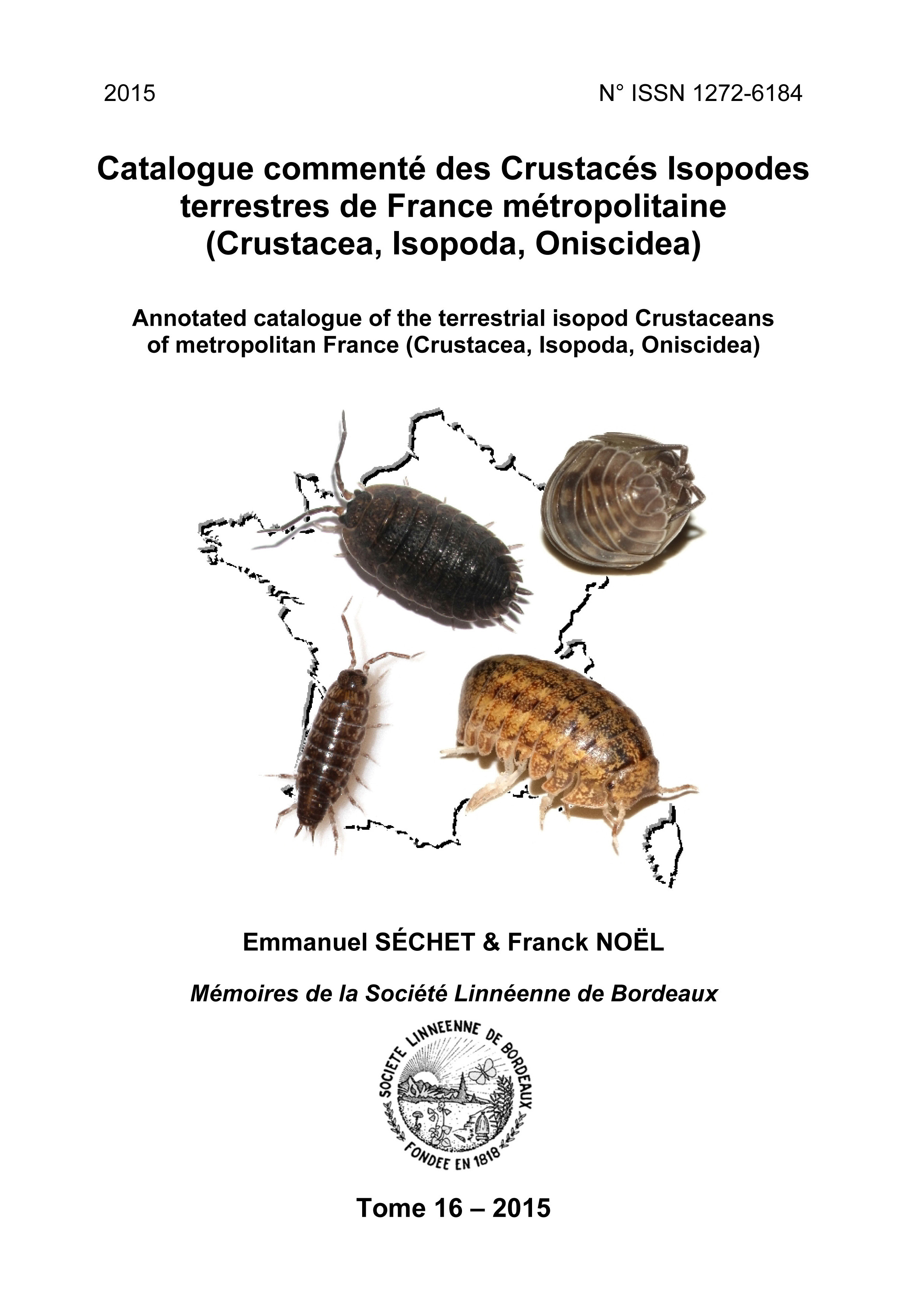 T.16 - Catalogue commenté des Crustacés Isopodes terrestres de France