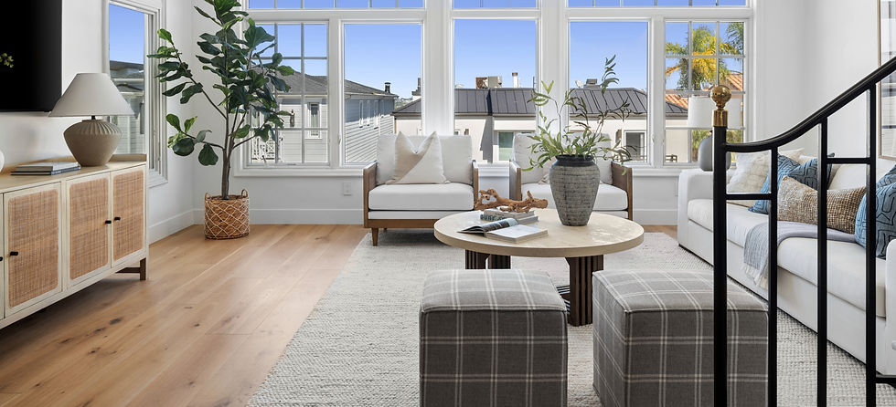 Stunning living room decor with neutrals done by one of the top home staging companies in orange county