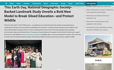 This Earth Day, National Geographic Society-Backed Landmark Study Unveils a Bold New Model to Break Siloed Education--and Protect Wildlife