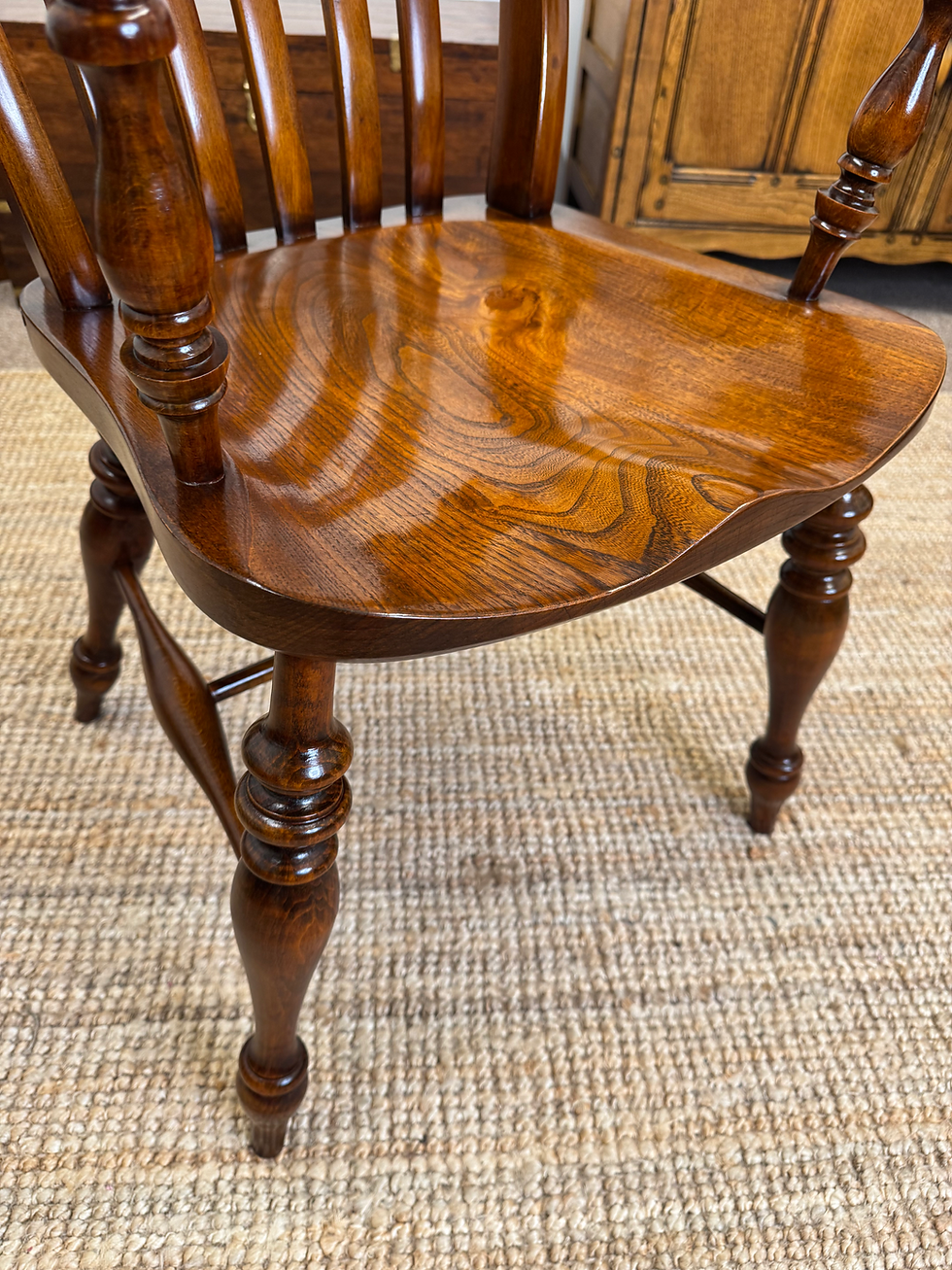 Thumbnail: 19c Lathe Back Farmhouse Chair 