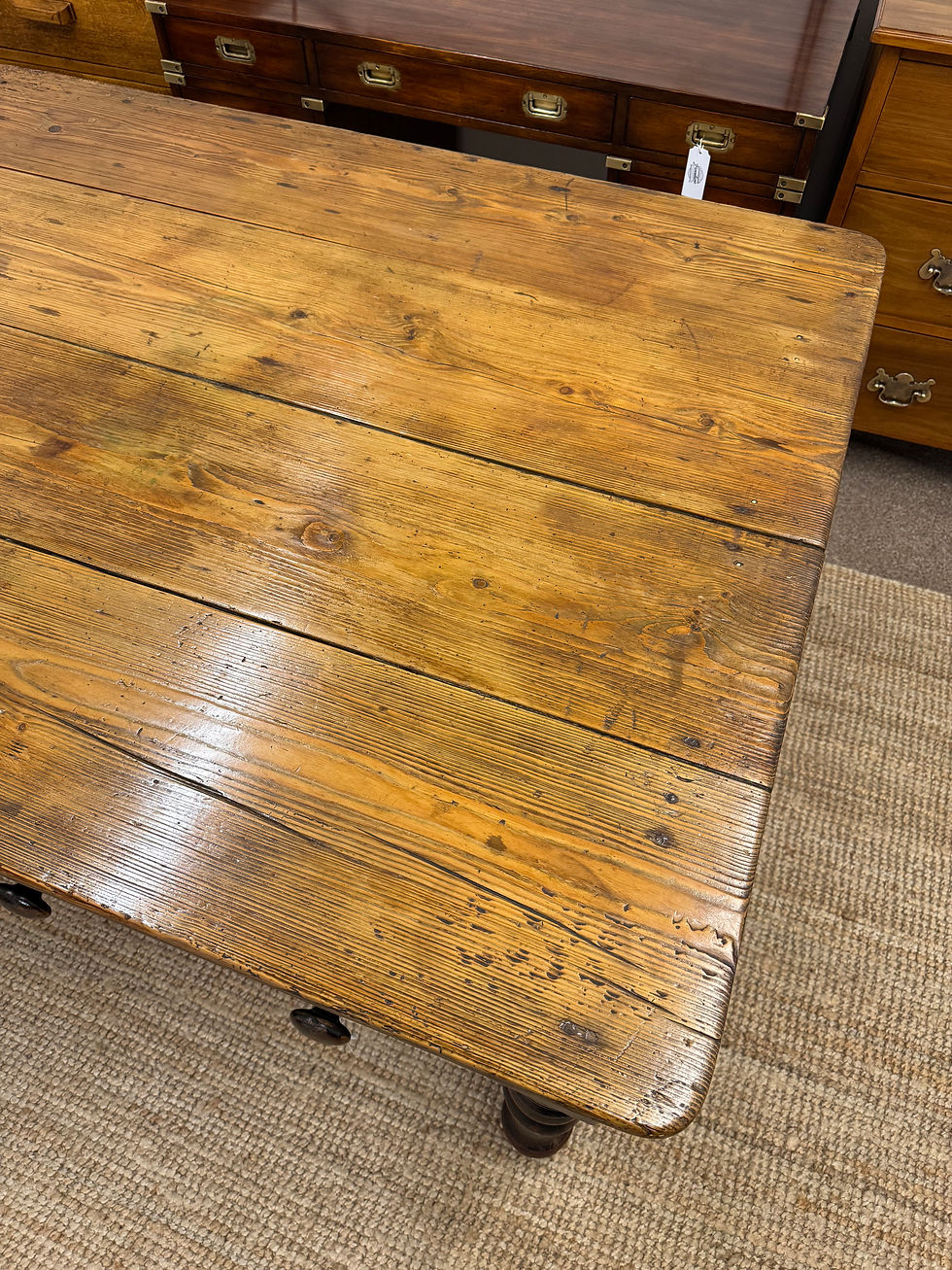 Thumbnail: Victorian Pine Farmhouse Kitchen Table 