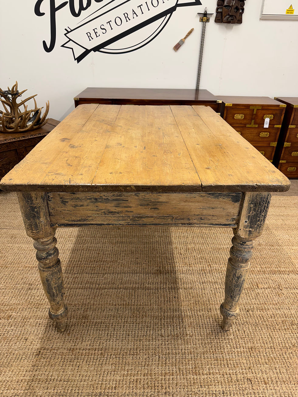 Thumbnail: Victorian Painted Pine Farmhouse Table 