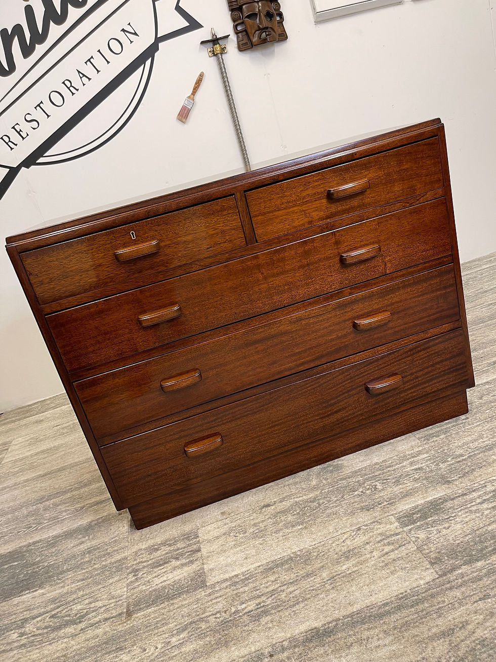 Thumbnail: Flamed Mahogany Air Ministry Chest of Drawers 