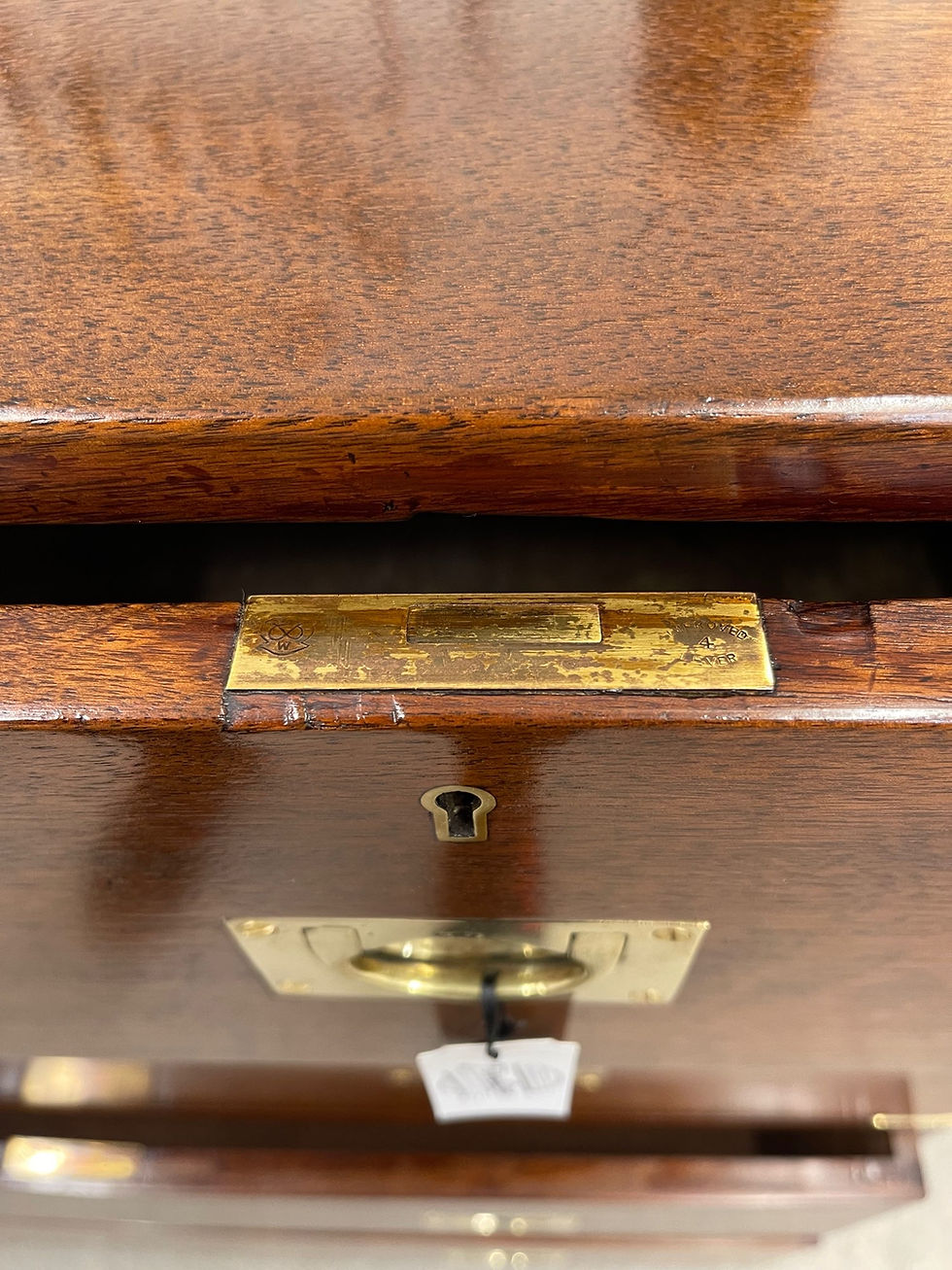 Thumbnail: 19c Walnut Campaign Chest of Drawers 