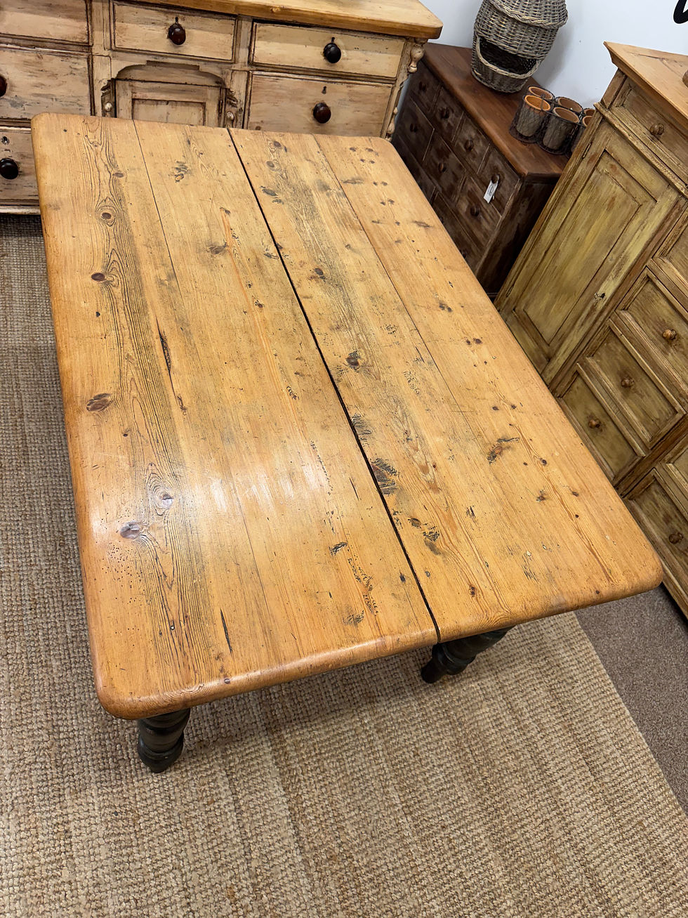 Thumbnail: Victorian Pine Farmhouse Kitchen Table 