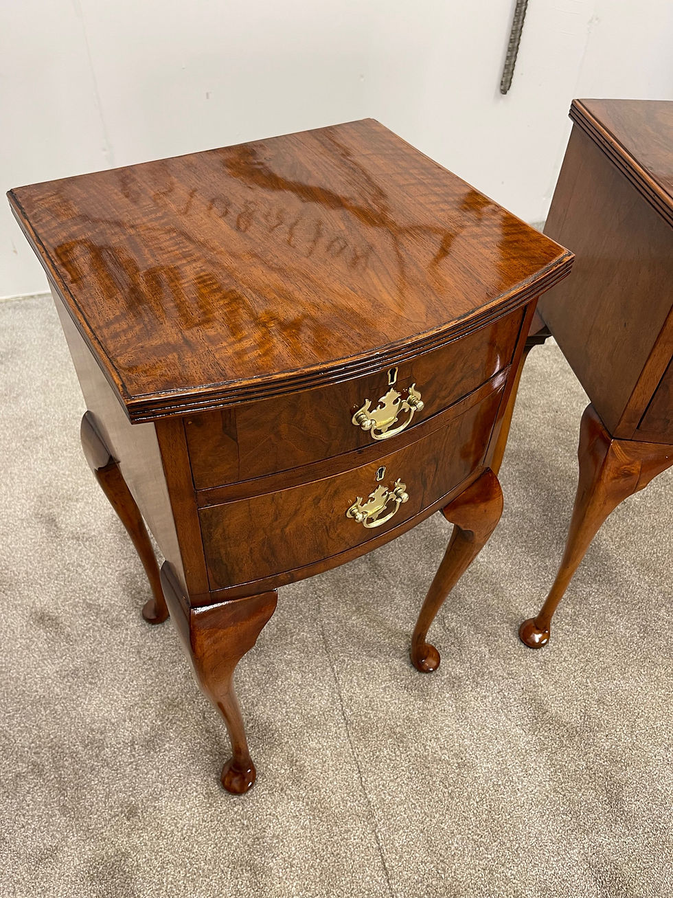 Thumbnail: Pair of Vintage Golden Walnut Bedside Tables