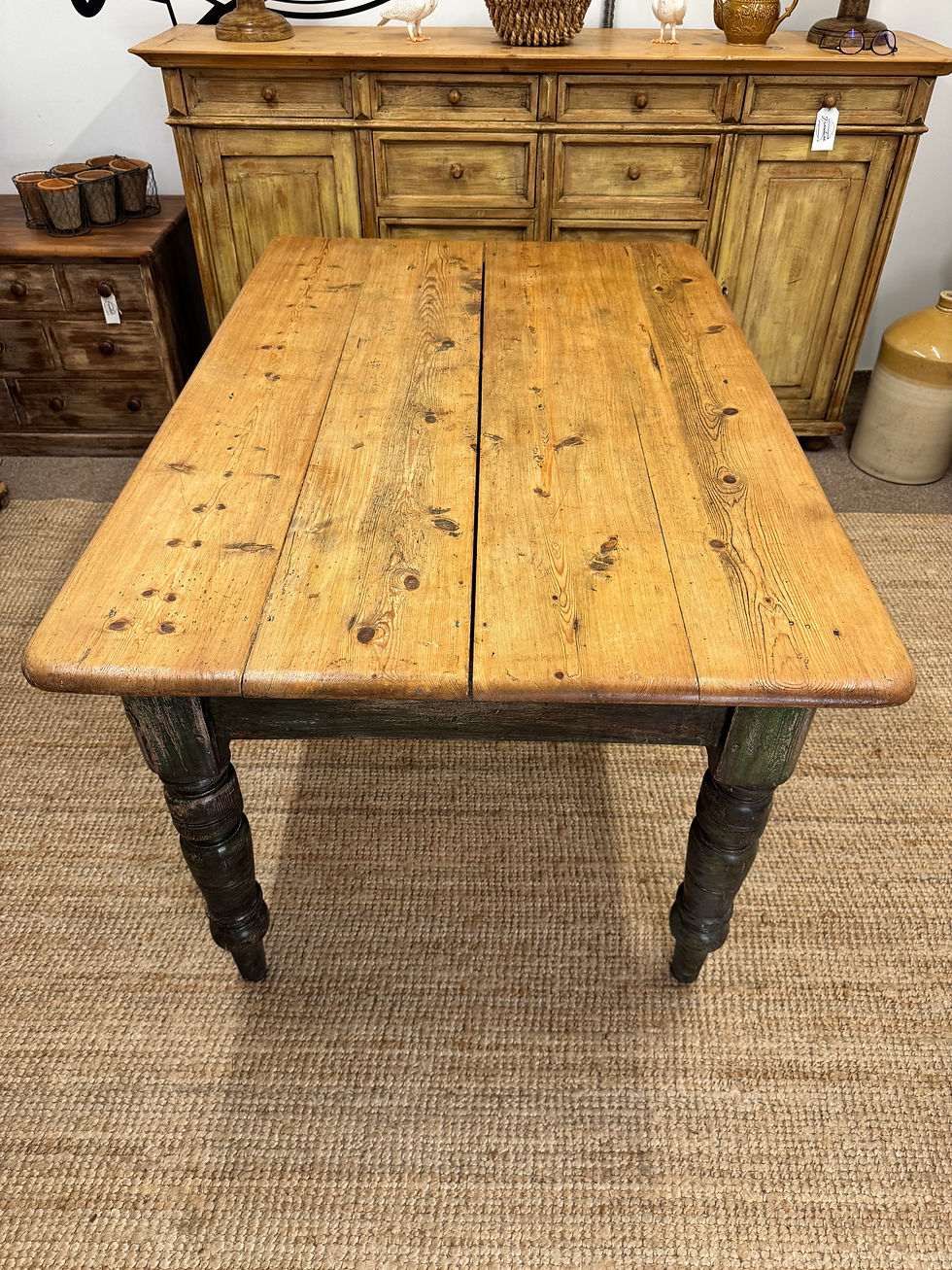 Thumbnail: Victorian Pine Farmhouse Kitchen Table 
