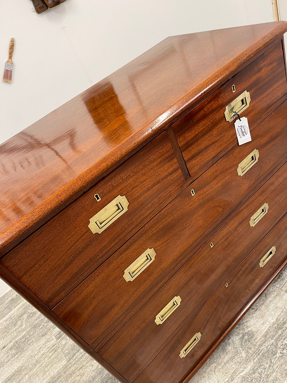 Thumbnail: 19c Mahogany Campaign Chest of Drawers 
